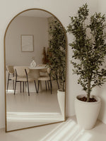 Duże Lustro Podłogowe Owalne 180x100 Brązowe