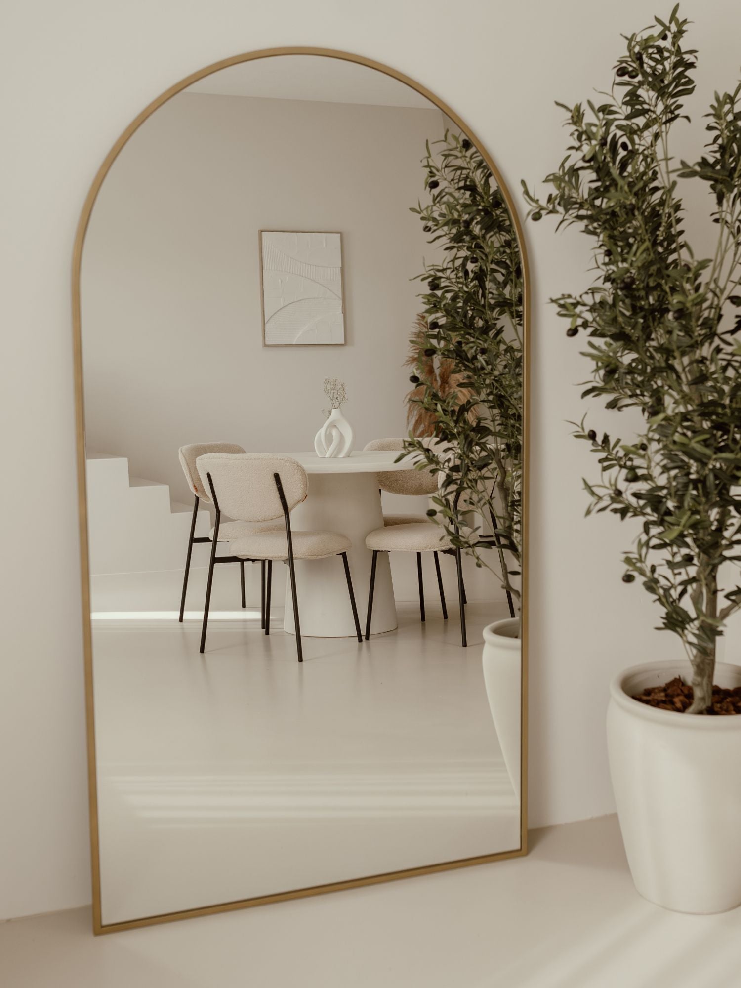 Duże Lustro Podłogowe Owalne 180x100 Złote