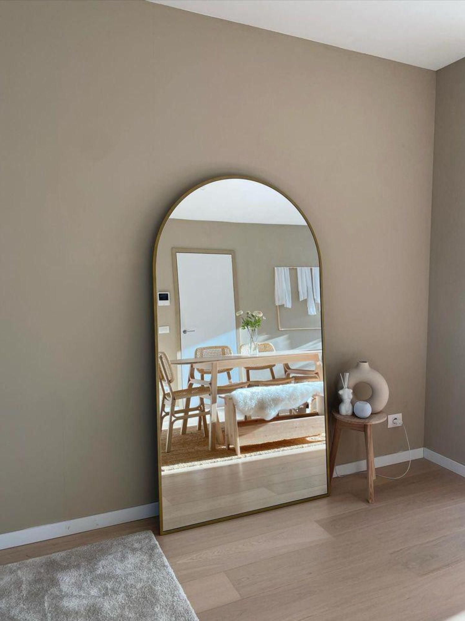 Duże Lustro Podłogowe Owalne 180x100 Złote