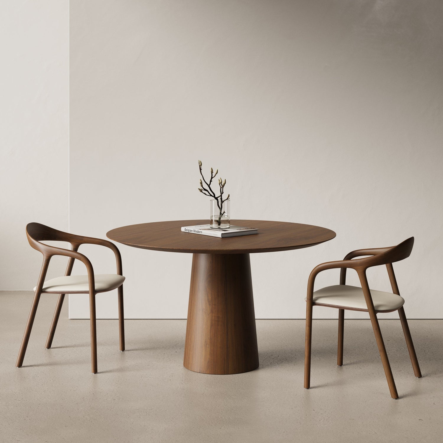 Drewniany stół jadalniany Koral - cylindryczna noga