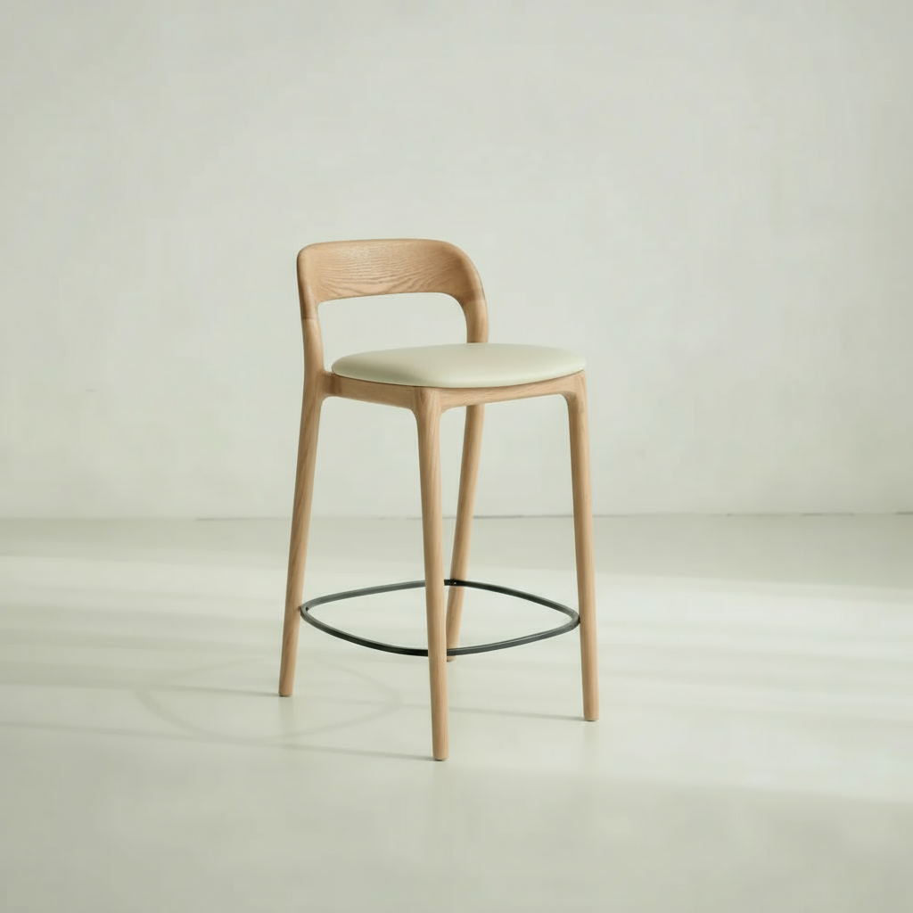 Hoker Koral - dąb jasny, skóra beżowa