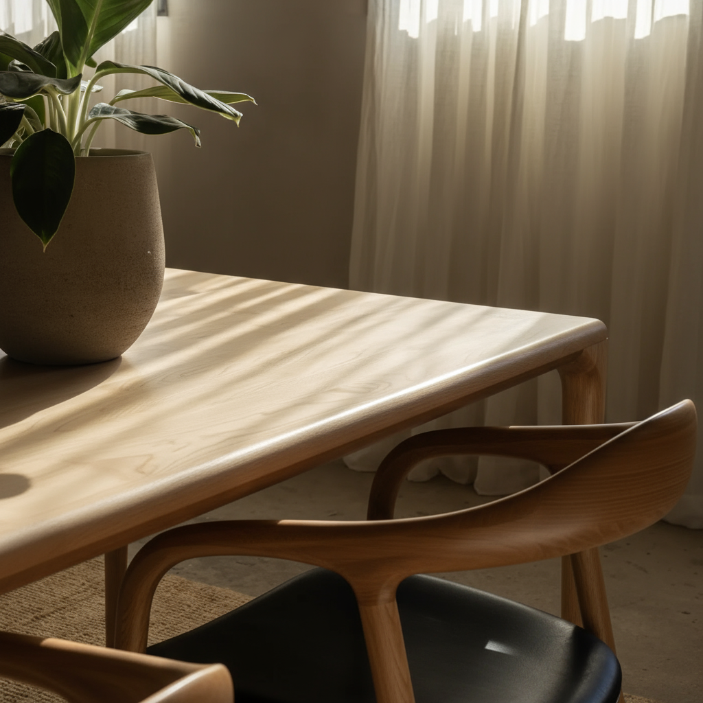 Drewniany prostokątny stół jadalniany - jasny dąb