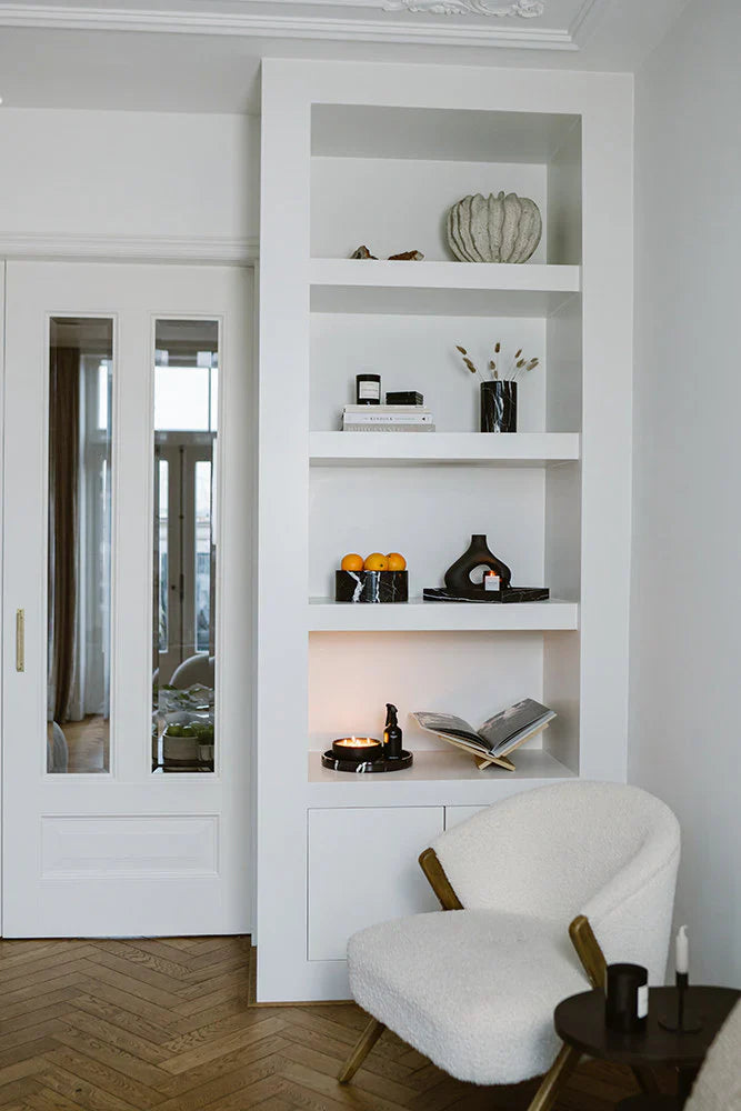 Marmurowy wazon / chłodziarka do wina w kolorze czarnym Ø12×18 cm