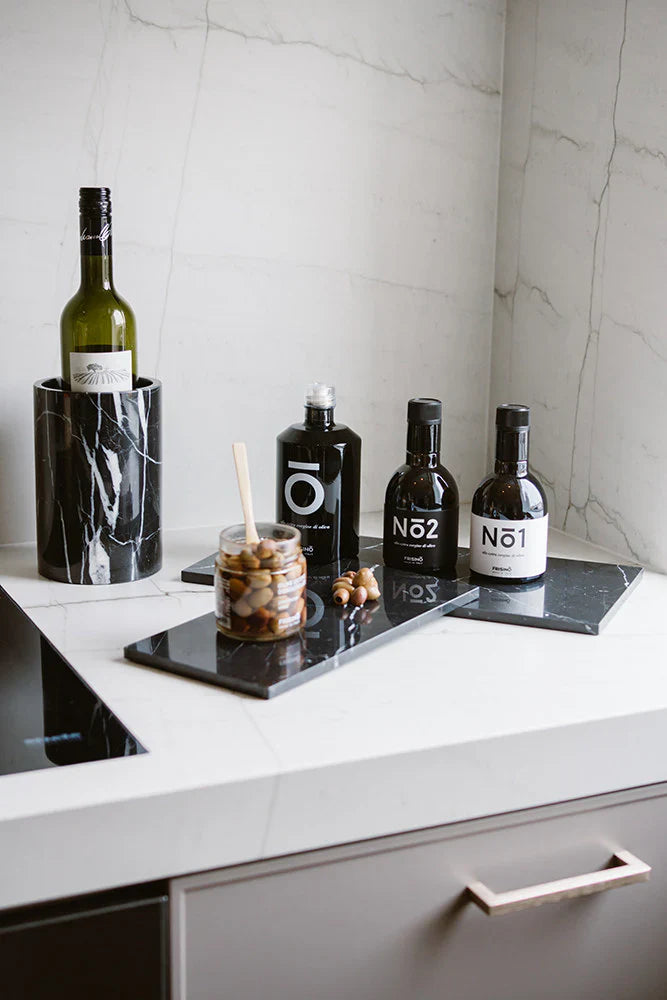 Marmurowy wazon / chłodziarka do wina w kolorze czarnym Ø12×18 cm