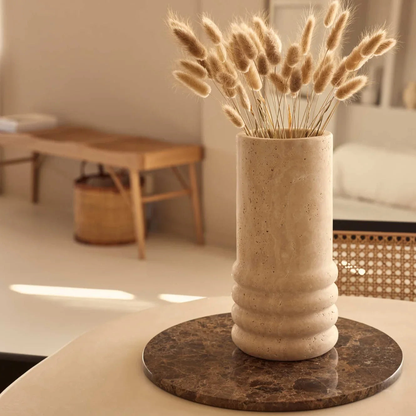 Trawertyn-Wazon Molí Ø12×25 cm