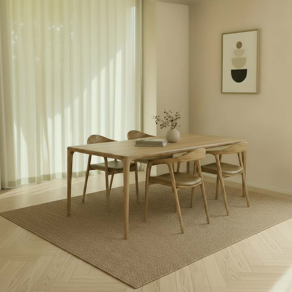 Drewniany prostokątny stół jadalniany - jasny dąb