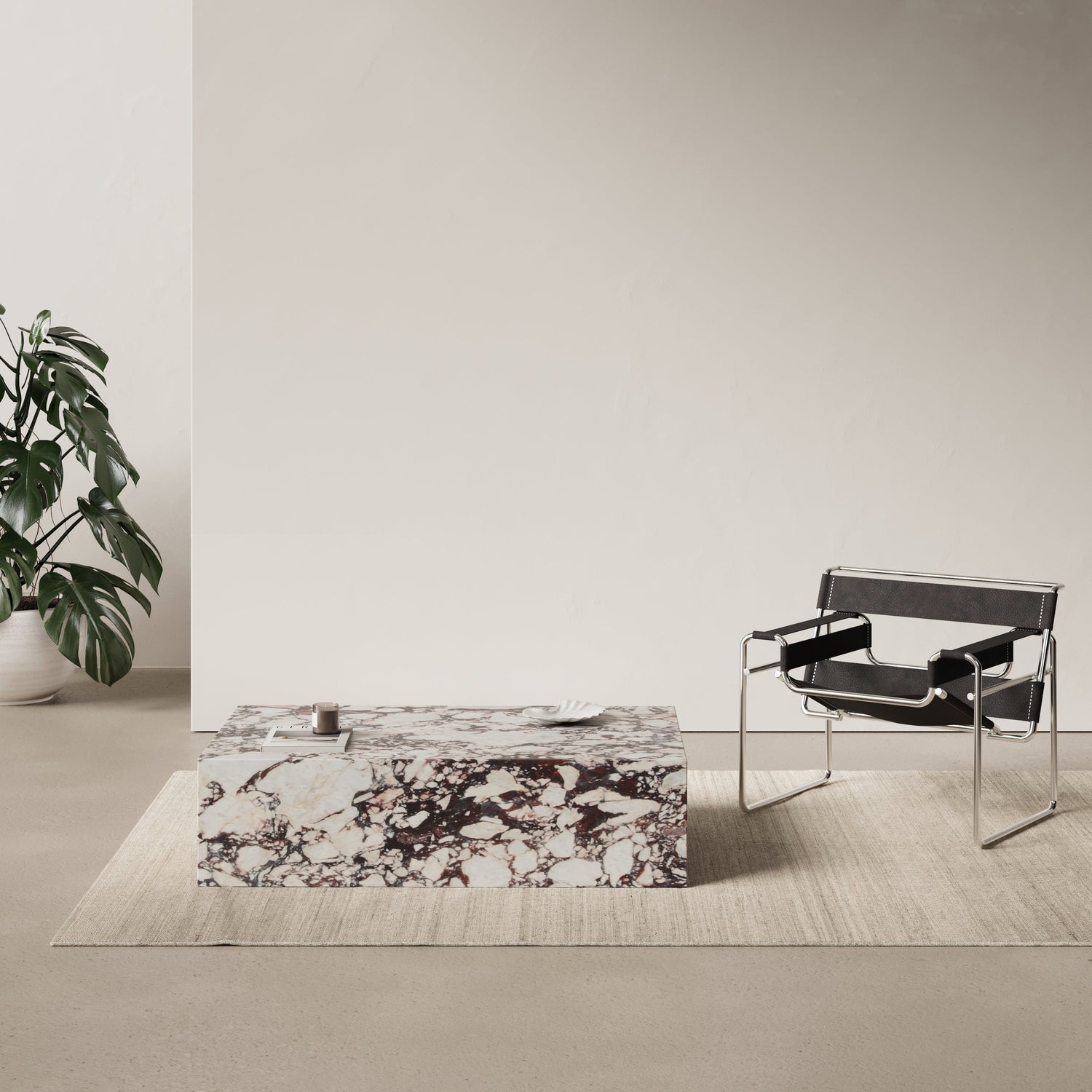 Marmurowy blok stolikowy - prostokątny