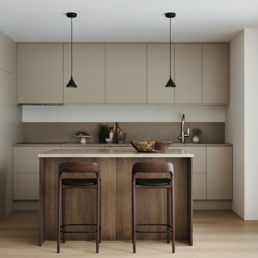 Hoker Koral - drewno orzechowe, skóra czarna