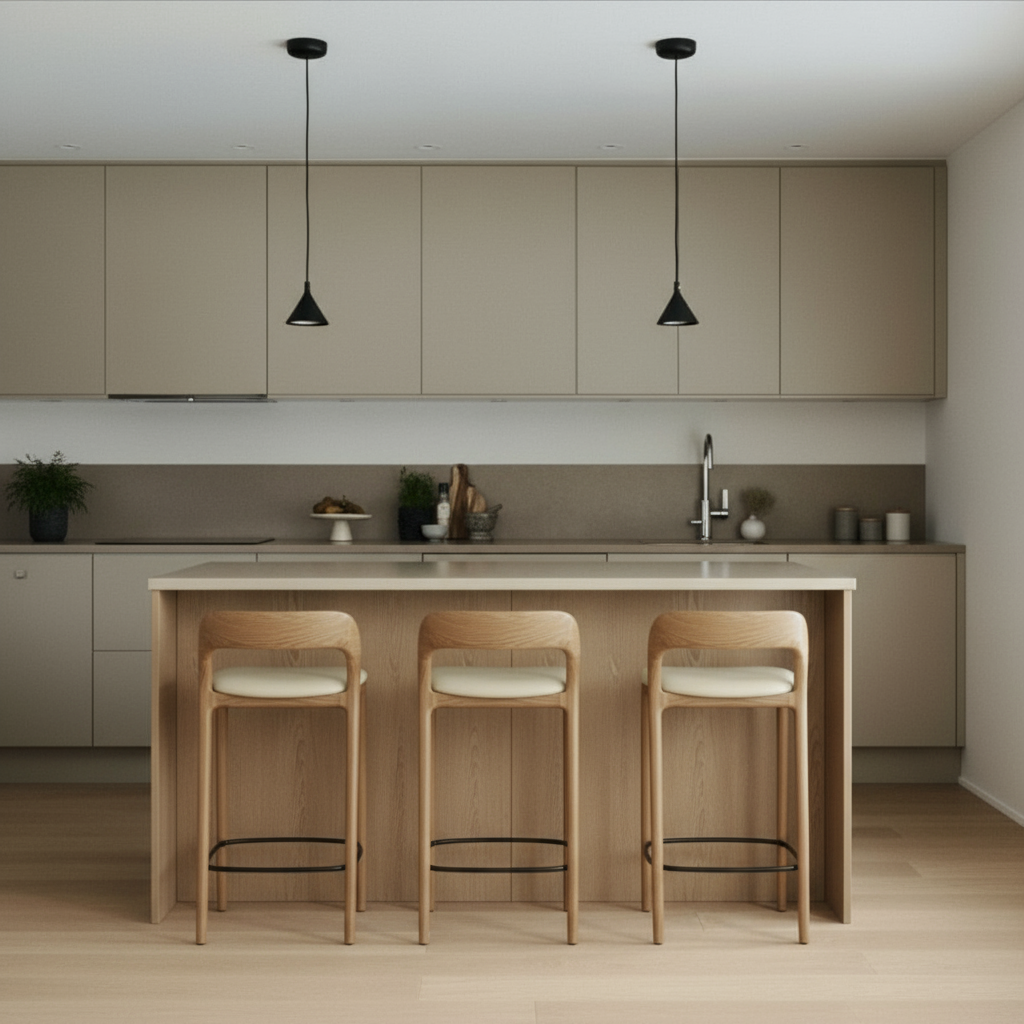 Hoker Koral - dąb jasny, skóra beżowa